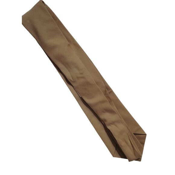 USMC Khaki Service Tie 3" Wide Vintage 1950s–1970s Wool/Dacron Military Tie - Picture 2 of 5